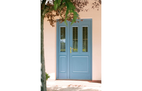 Porte d'entrée alu vitrée 2 carreaux