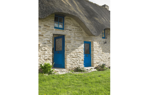 Porte bois châssis ouvrant vitré et grille