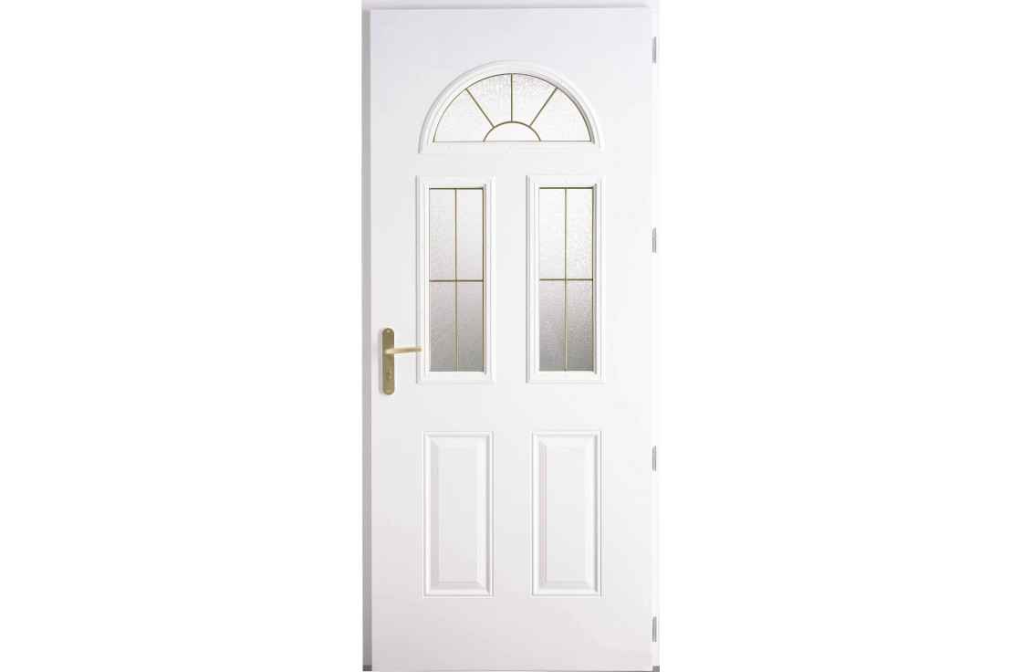 Porte d'entrée acier vitrage 3 carreaux