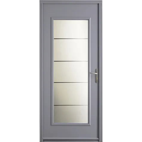 Porte vitrée et lignes sérigraphiées