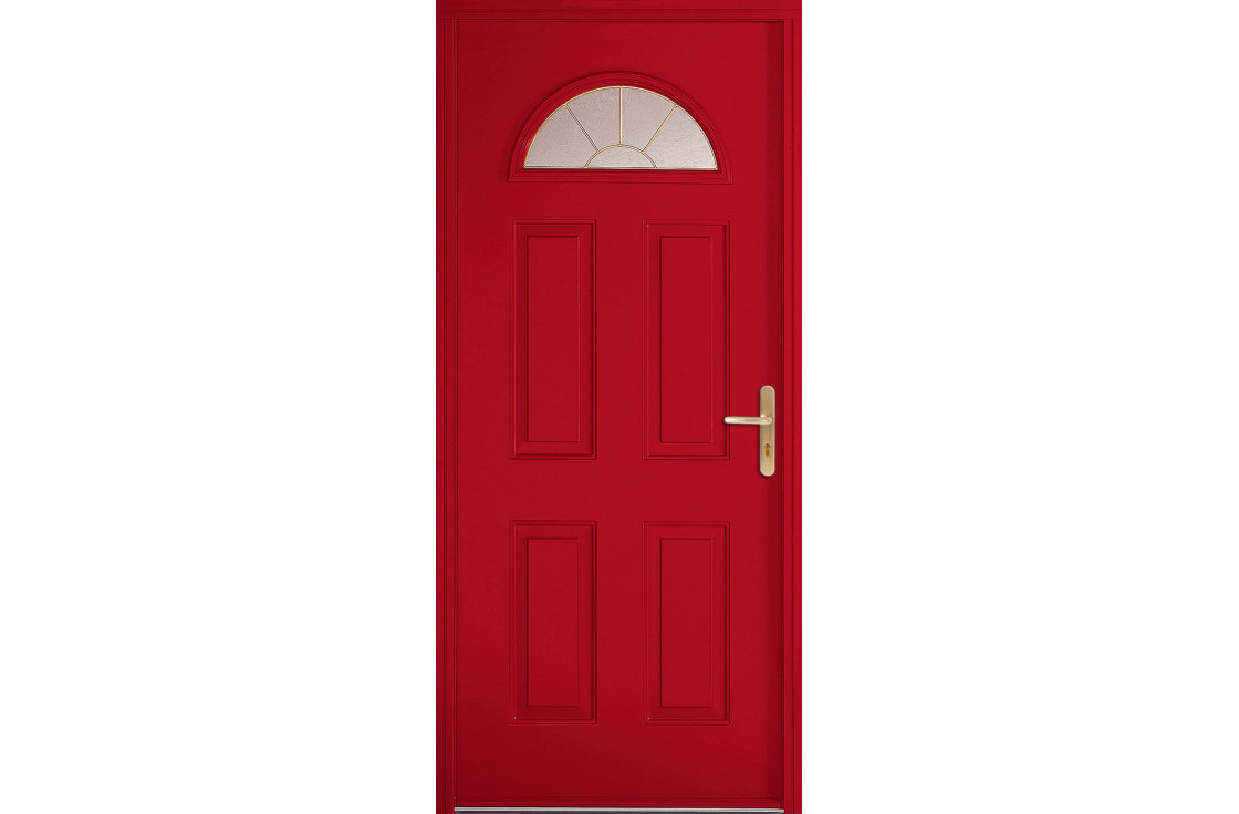 Porte d'entrée acier vitrée demi-lune haut