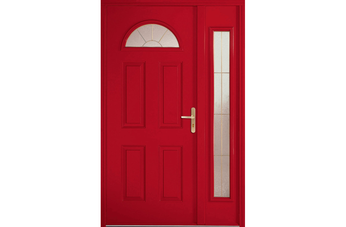 Porte d'entrée acier vitrée demi-lune haut