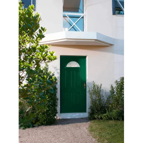 Porte vitrée demi-lune