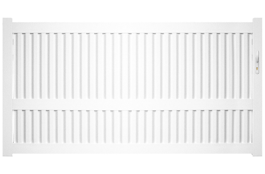 Portail PVC ajouré à lames verticales