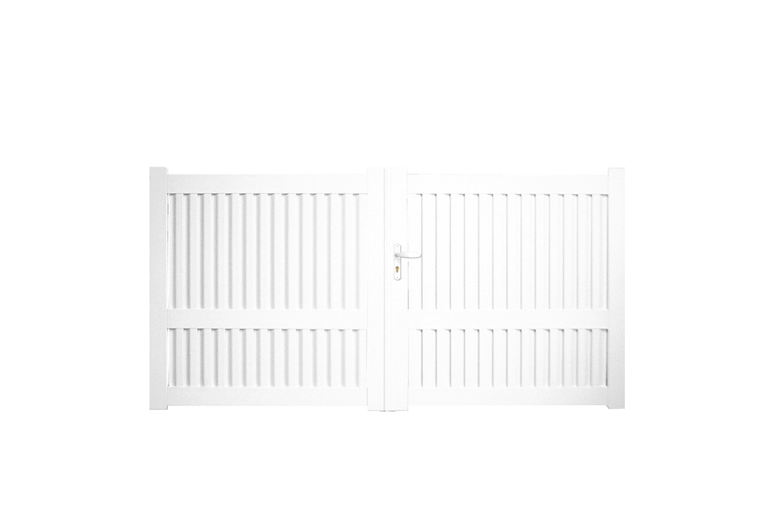 Portail PVC ajouré à lames verticales