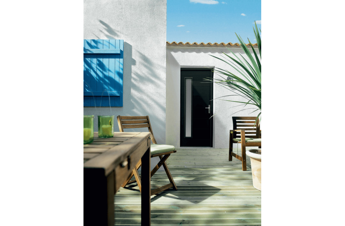 porte avec vitrage rectangulaire