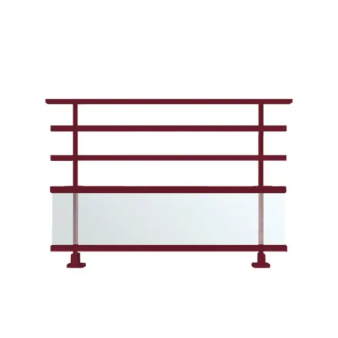 Garde-corps aluminium à barreaux et avec vitrage