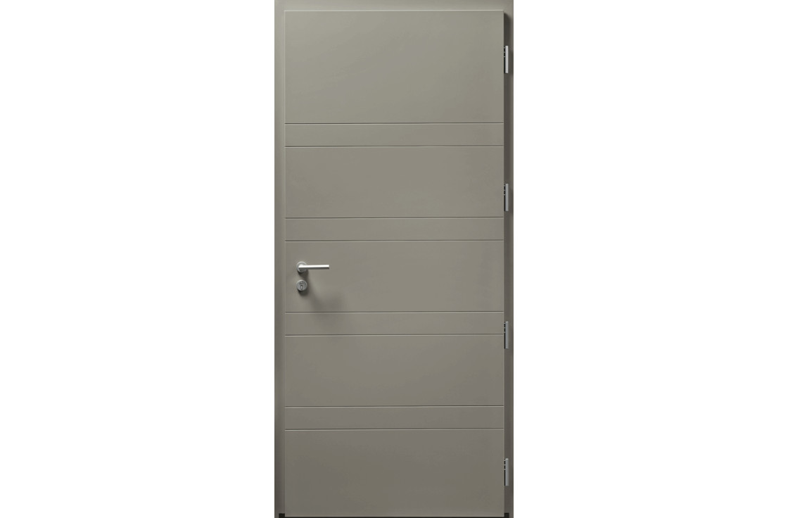Porte d'entrée contemporaine sans vitrage