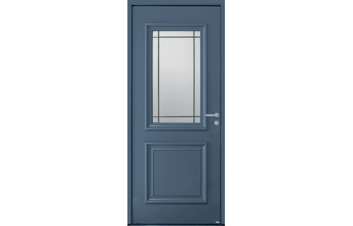 Porte vitrée petits bois et moulures