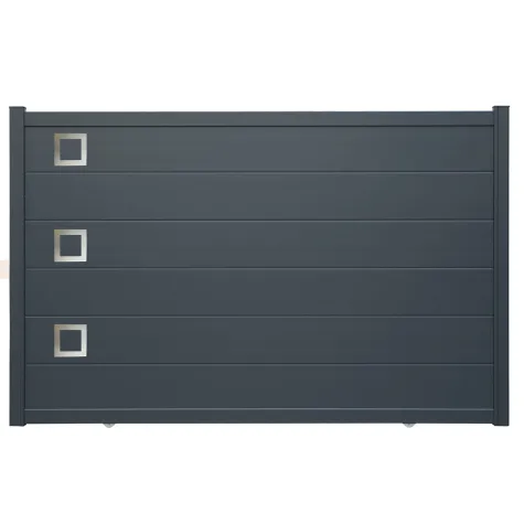 Portail plein avec inserts alu