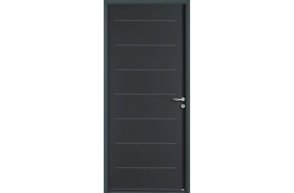 Porte acier pleine 7 rainures