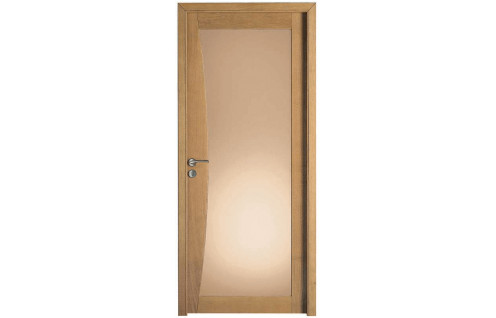 Porte grand vitrage bois massif