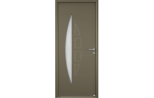 porte moderne grand vitrage demi-lune