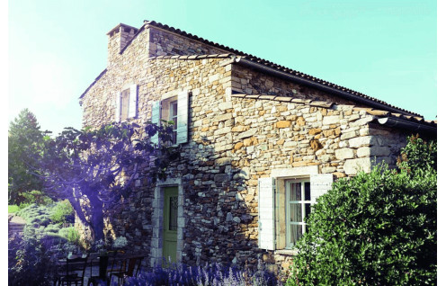 Porte d'entrée alu bois classique vitrée et grille intégrée