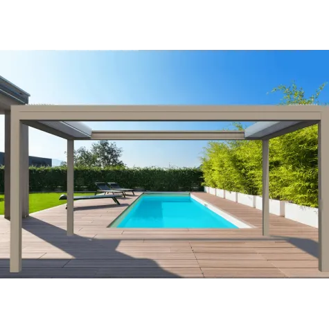 Pergola bioclimatique à lames rétractables