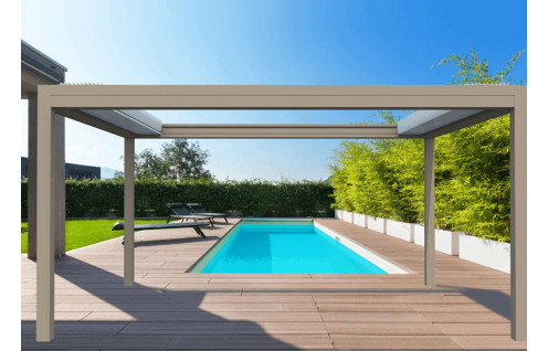 Pergola bioclimatique à lames rétractables