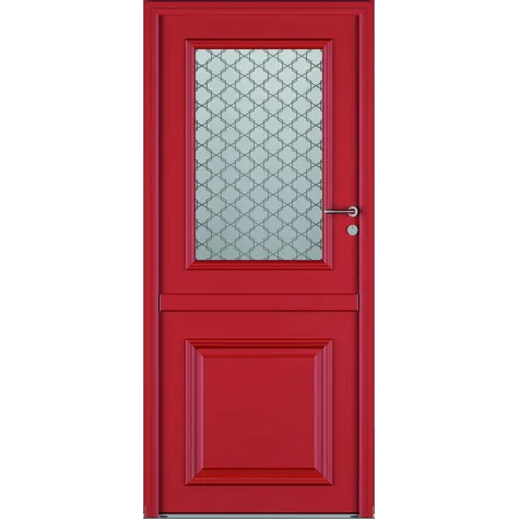 Porte fermière mi-vitrée