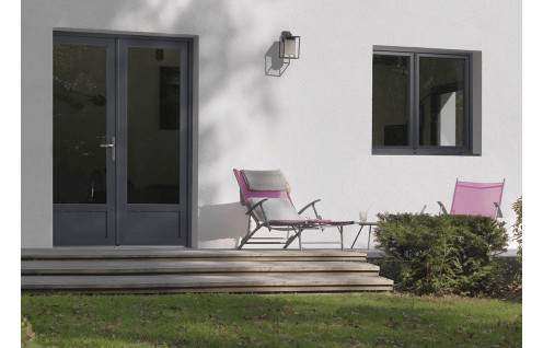 Porte fenêtre PVC gris anthracite moderne
