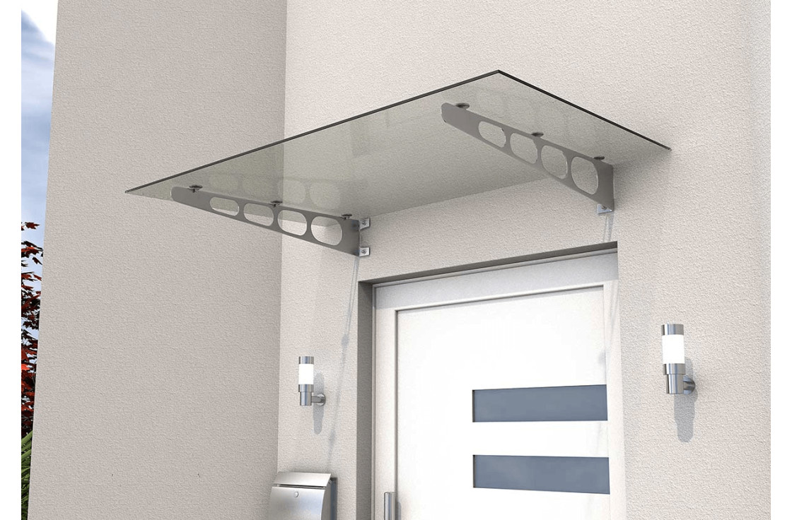Marquise verre et acier inox