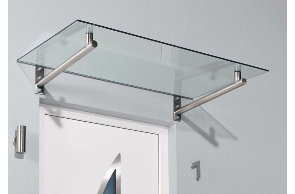 Marquise verre et acier inox