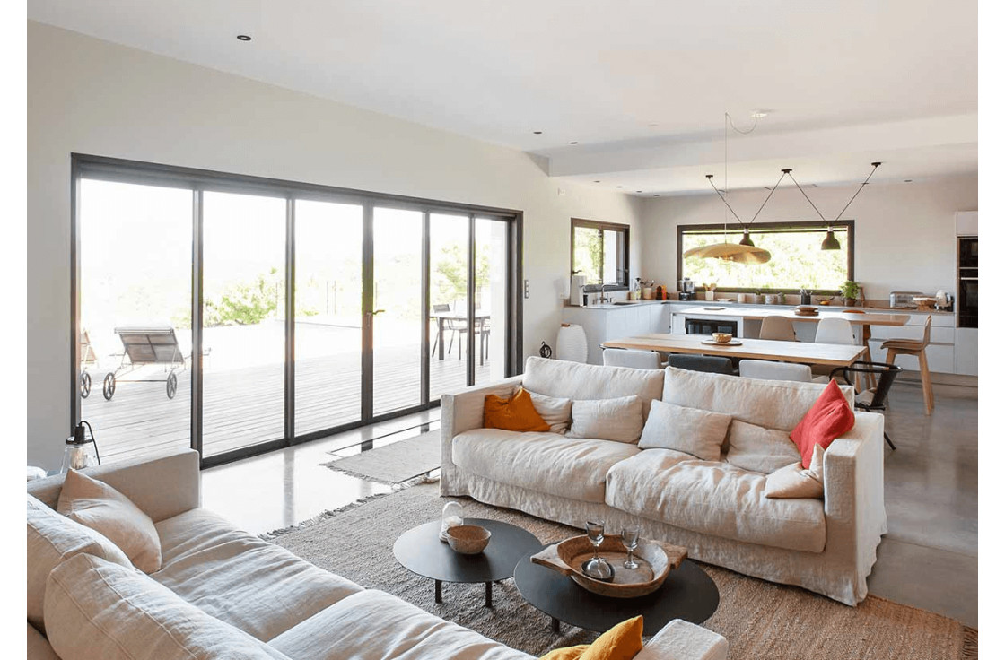 Baie vitrée aluminium gris anthracite