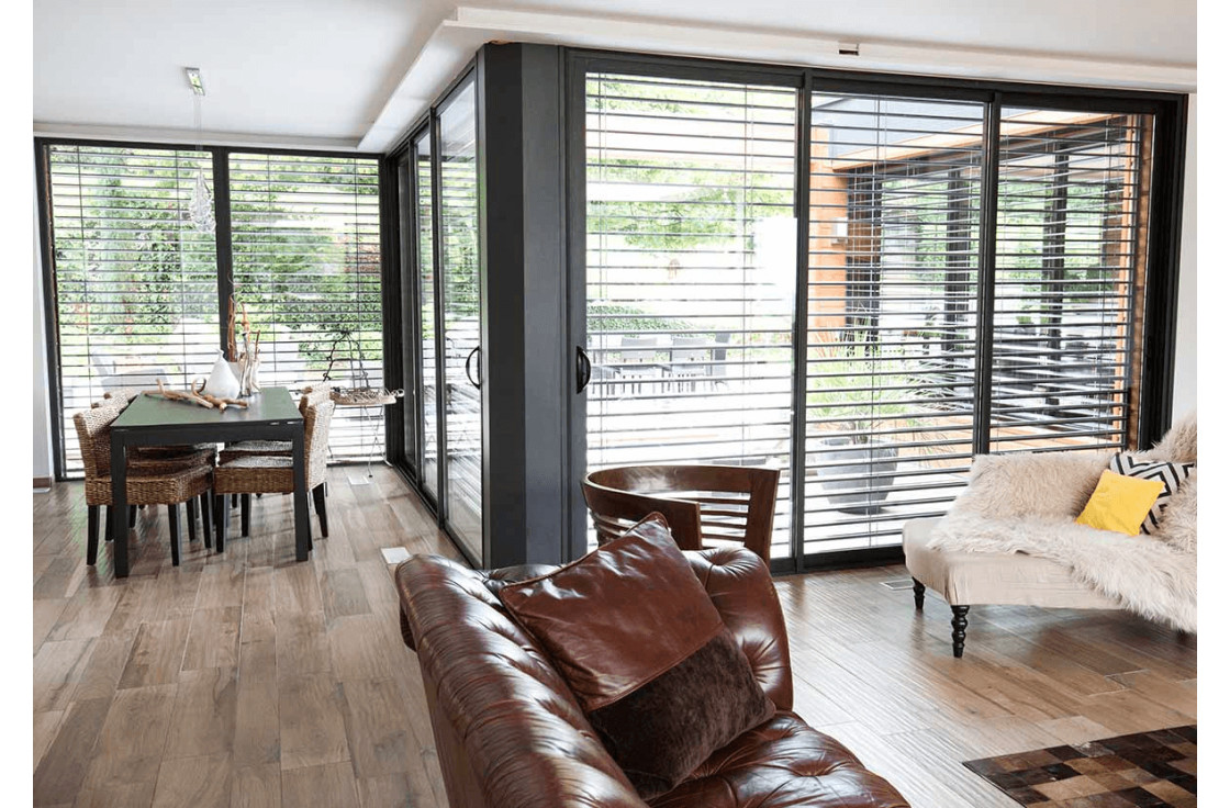 Baie vitrée aluminium gris anthracite
