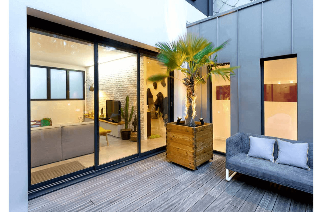 Baie vitrée aluminium gris anthracite