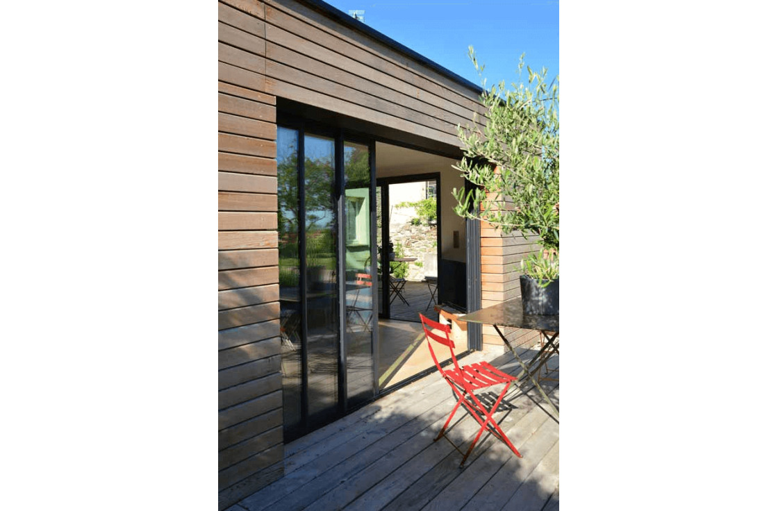 Baie vitrée aluminium gris anthracite