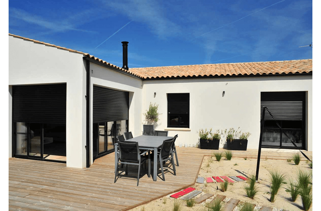 Baie vitrée aluminium avec volet intégré