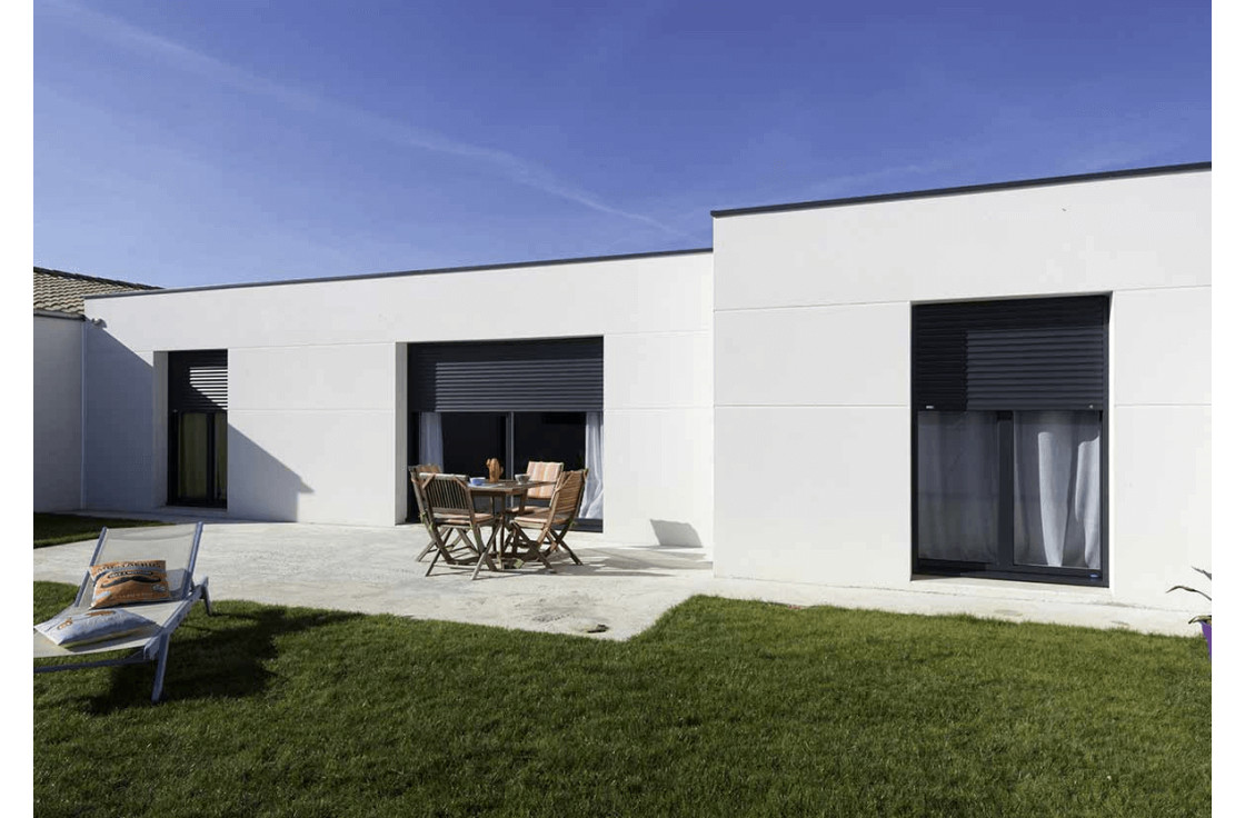 Baie vitrée aluminium avec volet intégré