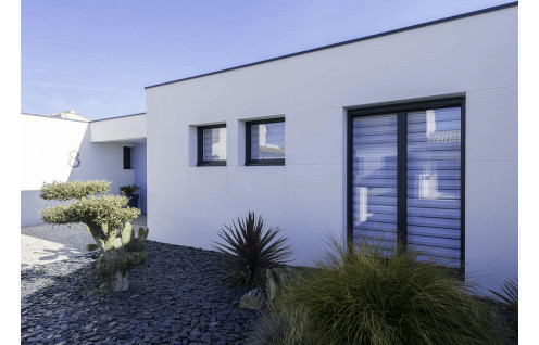 Porte-fenêtre aluminium gris anthracite