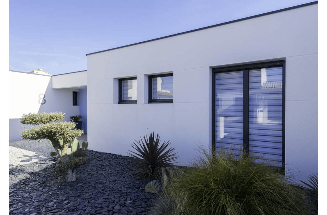 Porte-fenêtre aluminium gris anthracite