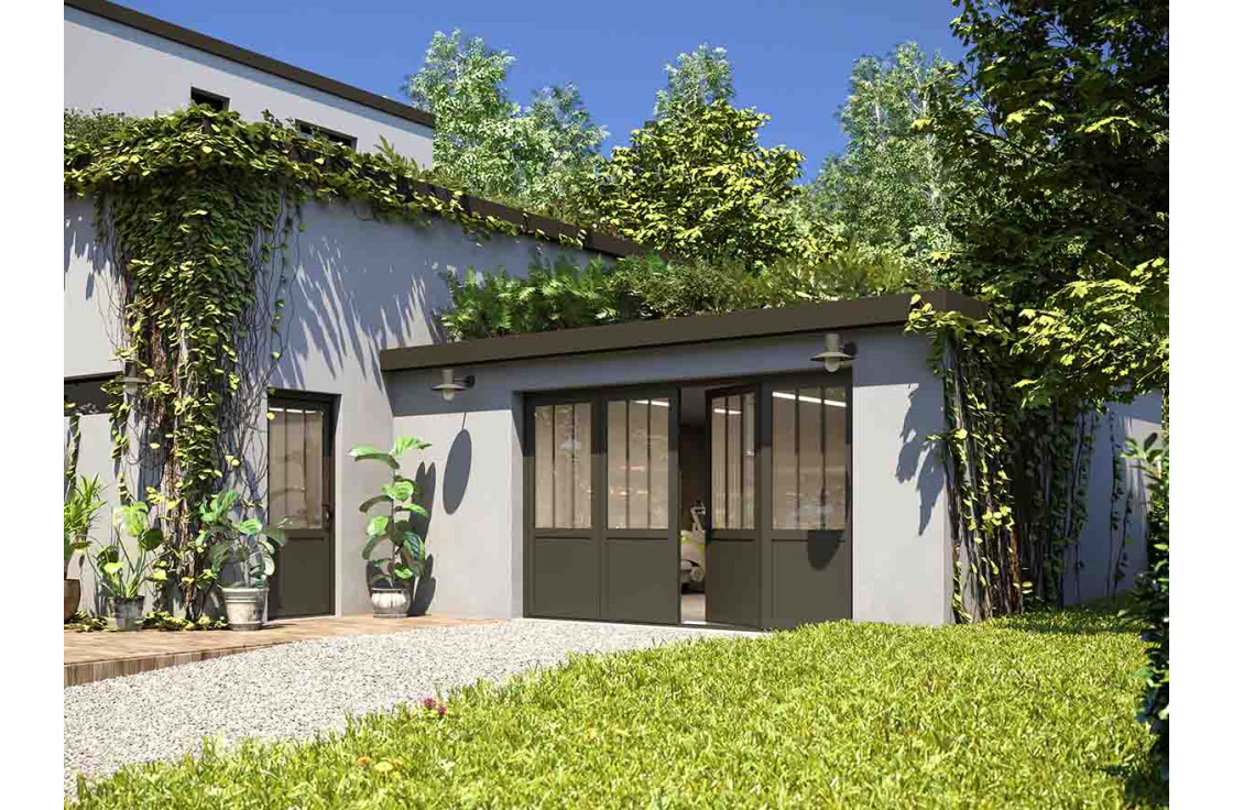 Porte de garage battante esprit atelier