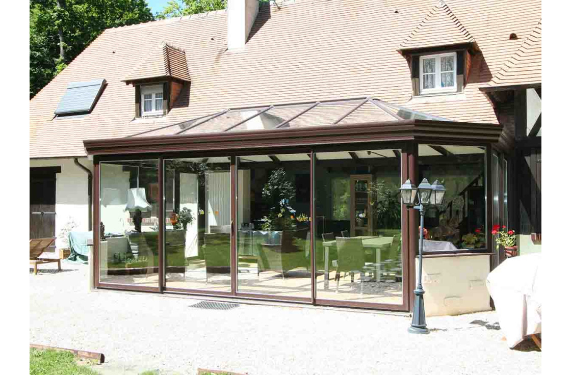 Extension de séjour aluminium marron