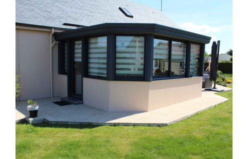 Véranda aluminium sur murets
