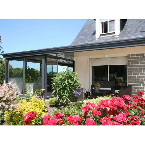 Combinaison véranda et pergola préau