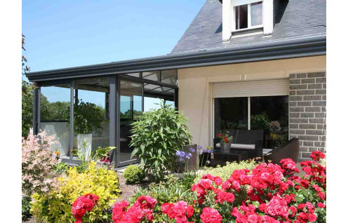 Combinaison véranda et pergola préau