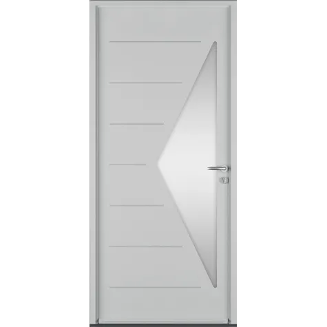Porte avec vitrage triangulaire