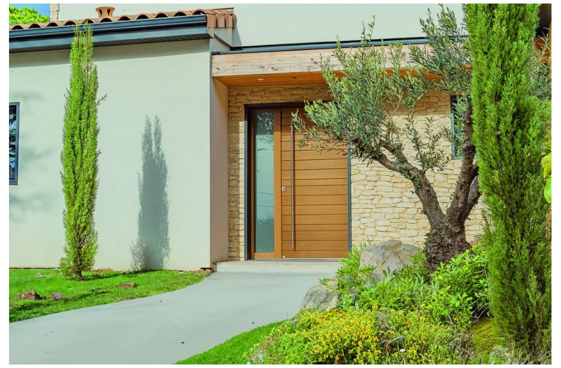 Porte bois pleine rainurée