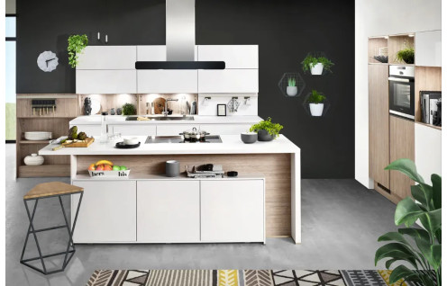 cuisine chaleureuse blanc et bois cosy