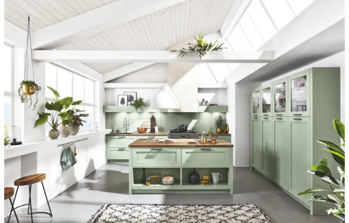 cuisine vert pastel bois