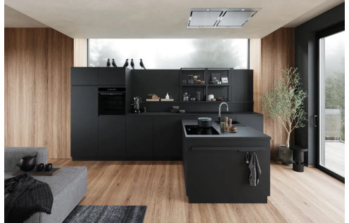 cuisine ouverte noir mat sans poignee