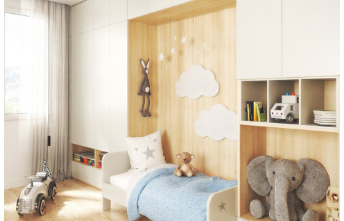 Aménagement chambre d'enfant en pont - Rangement et ergonomie