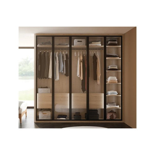 Dressing bois chêne Halifax avec portes vitrées