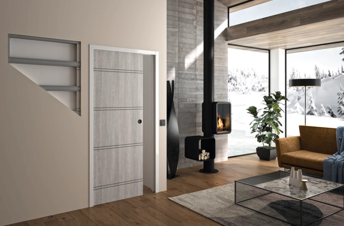 Châssis porte simple à galandage
