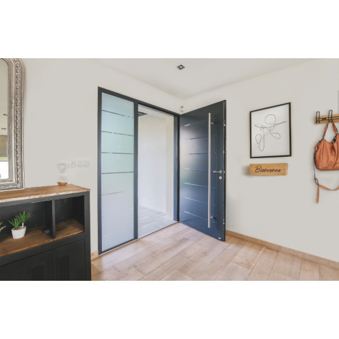 Porte d'entrée acier avec décor 3D