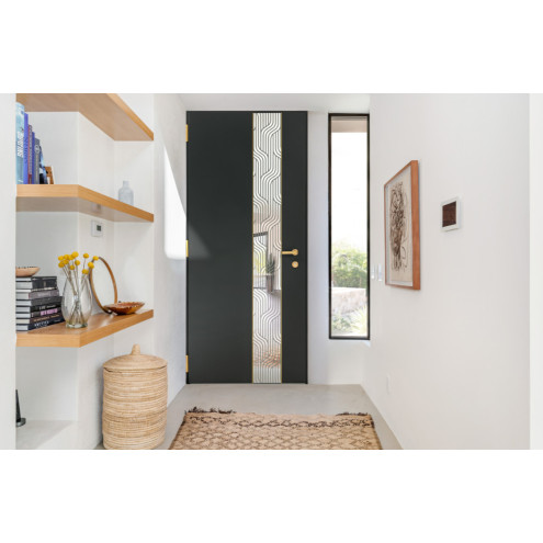 Porte d'entrée aluminium avec décor 3D