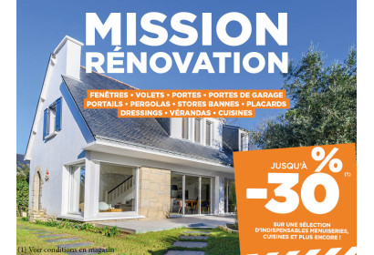 Mission Rénovation, jusqu'à -30% sur vos projets !
