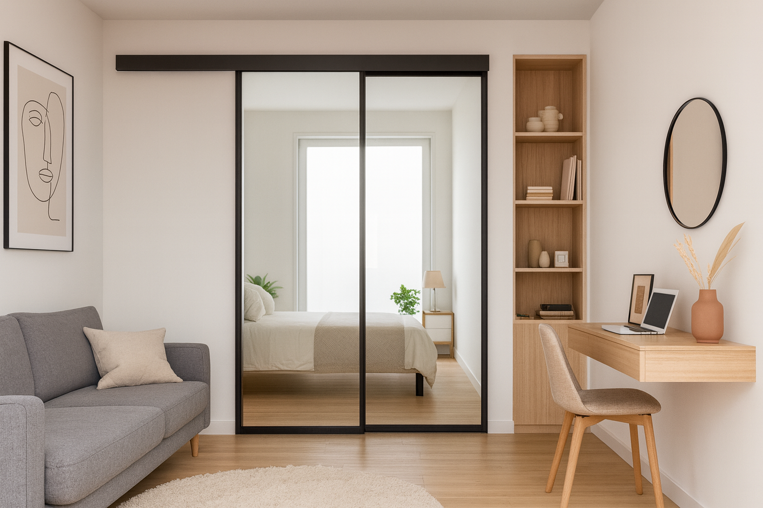 Porte intérieure cloison coulissante moderne