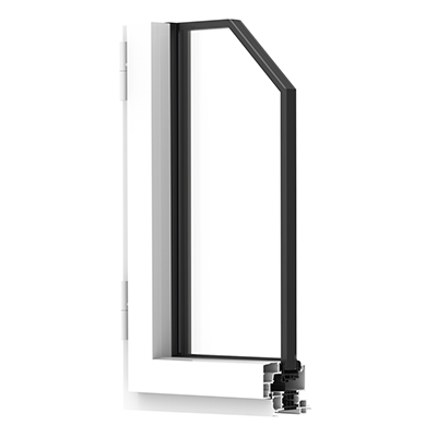 Coupe profil porte-fenêtre aluminium Premium